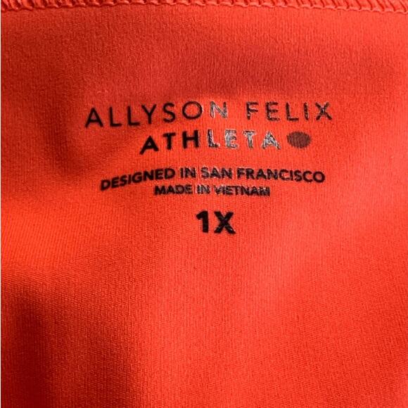 Athleta Allyson Felix Legend Run Neon Orange Running Shorts Size 1XL NWT - Picture 4 of 6